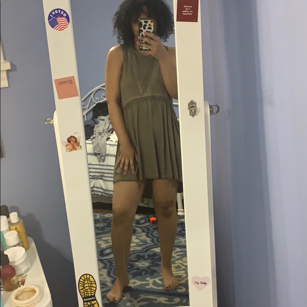 High low green dress